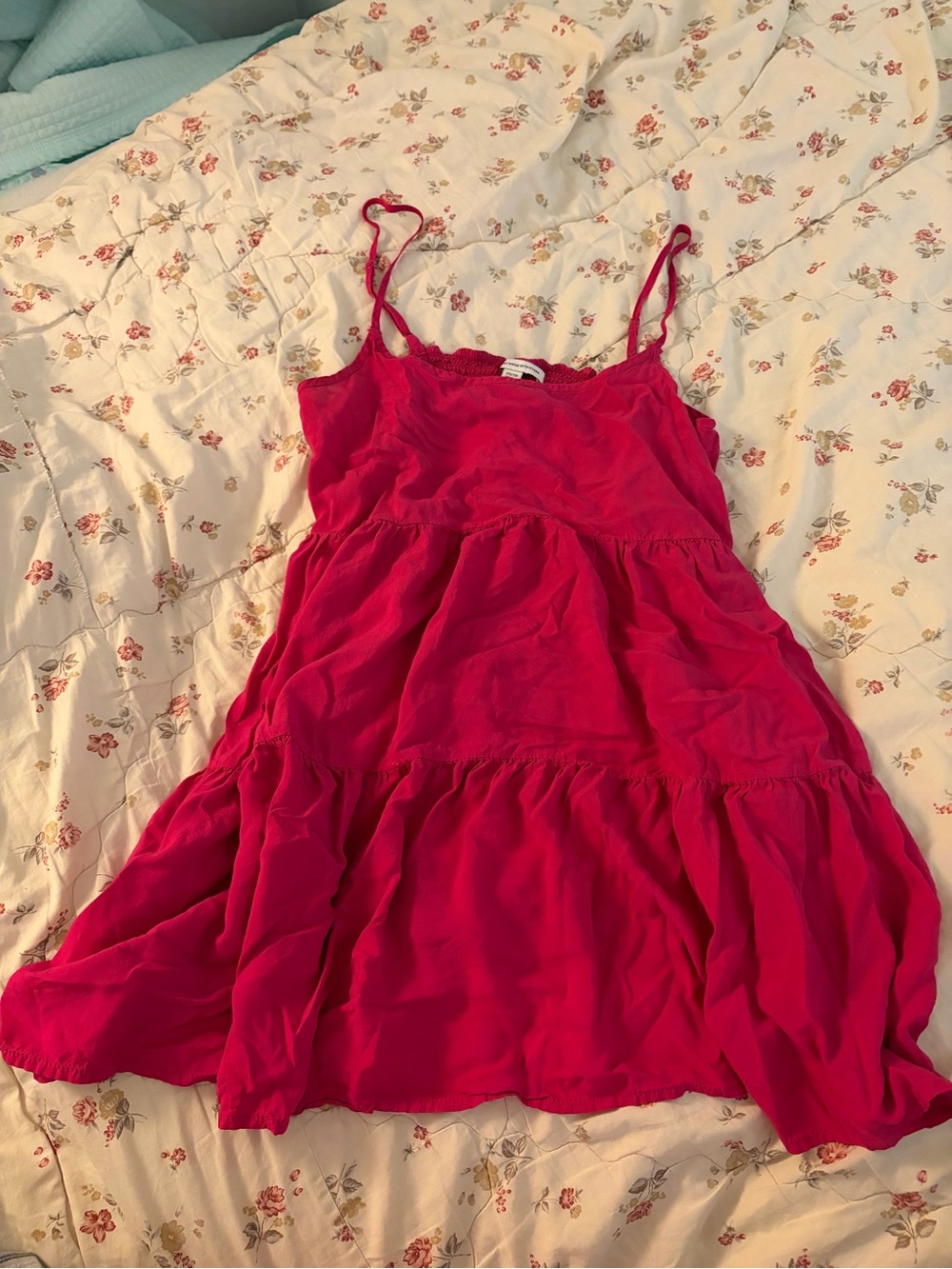 Hot Pink Tiered Sundress -Beach Cover-Up